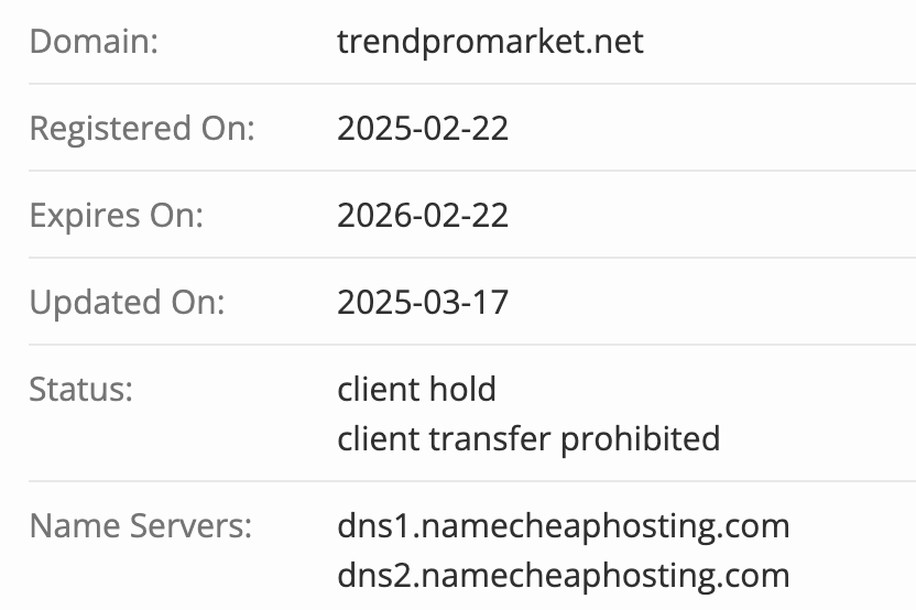 домен  TrendProMarket