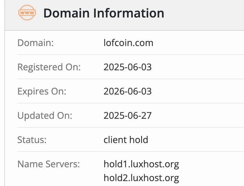 домен LOFCOIN